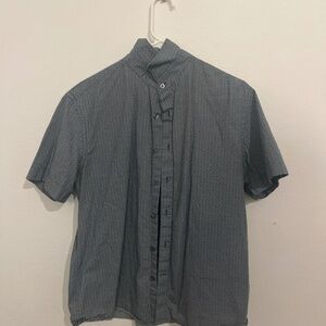 Patterned button down tee